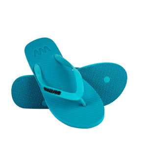 Turquoise Blue Classic Flip Flops, Unisex