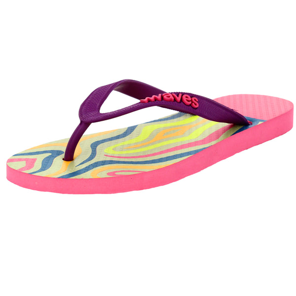 Multicolored Lines Tapered Flip Flops, Women's – Waves Flip Flops USA