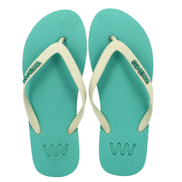 Sea Green and Gray Twofold Flip Flops, Men's