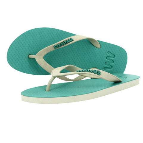 Sea Green and Gray Twofold Flip Flops, Men's