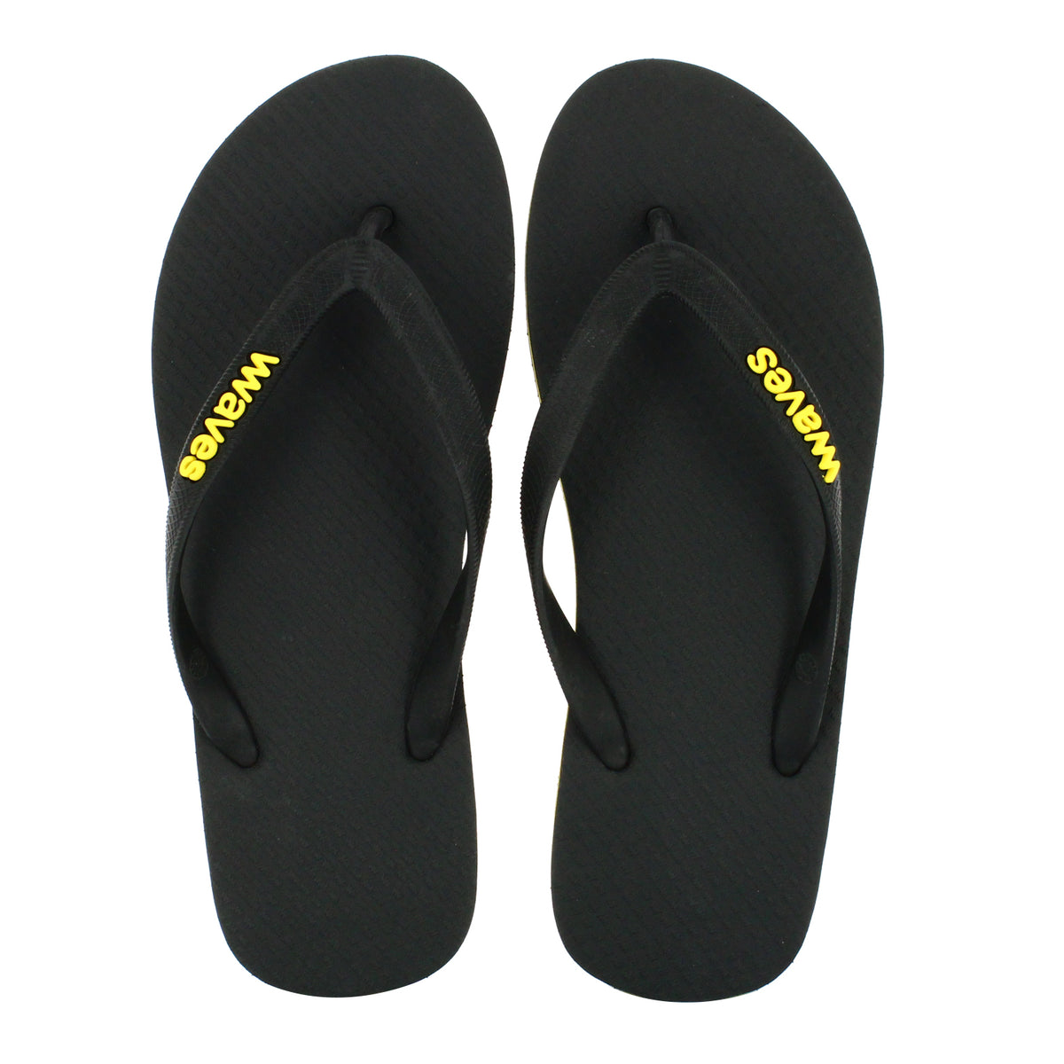 Black with Yellow Stripe Men's Flip Flops – Waves Flip Flops USA