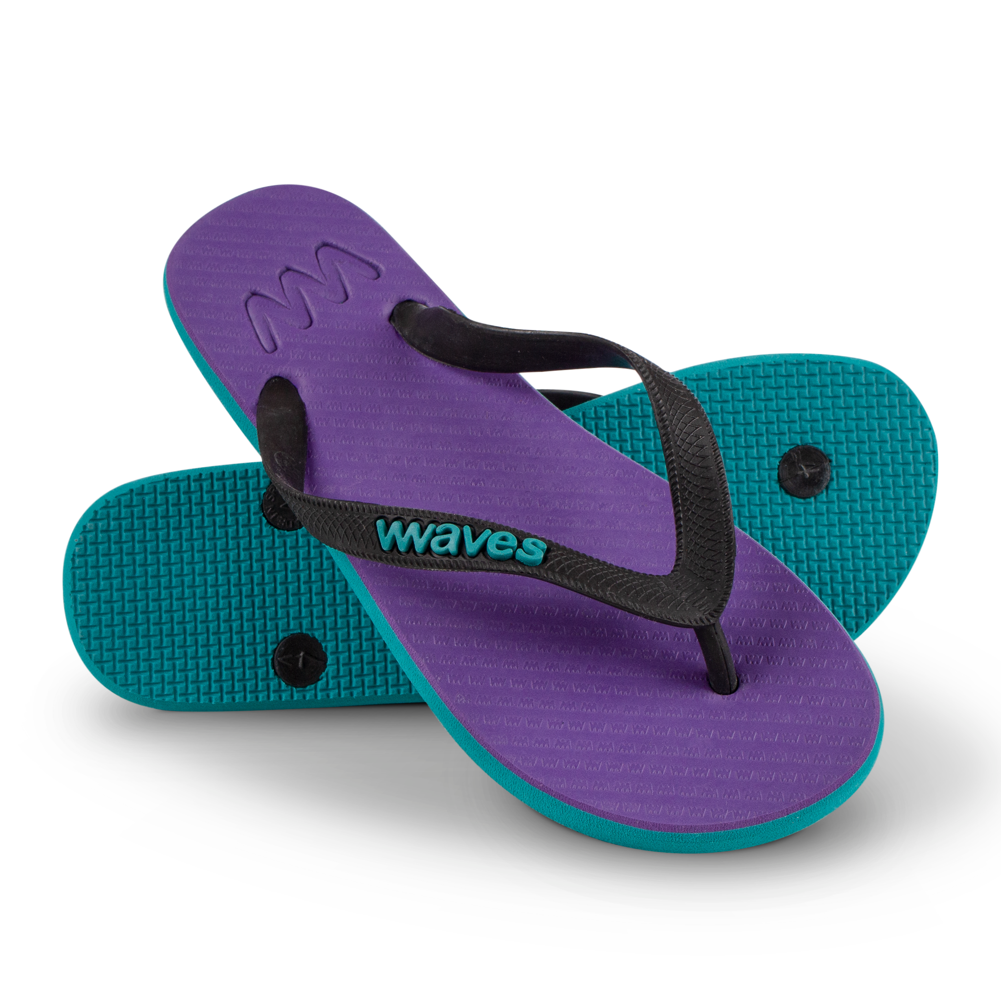 Purple and Turquoise Twofold Women's Flip Flops