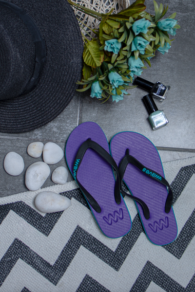 Purple and Turquoise Twofold Women's Flip Flops